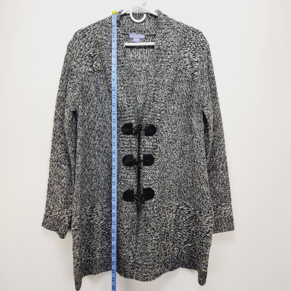Laura Scott Womens Long Sleeve Knit Cardigan Sweater Toggle Buttons Size L Gray - Picture 5 of 11